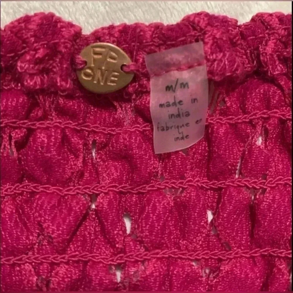 Free People Intimately Adella Ruffled Lace Cami‎ Rose Hypnotic Pink Medium